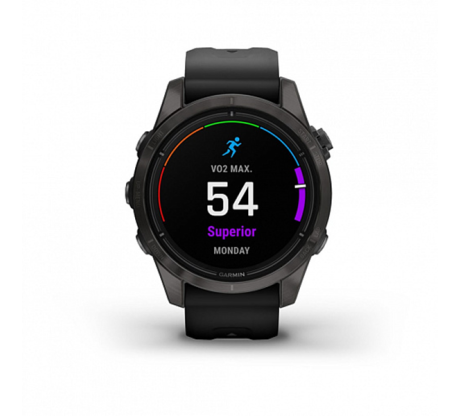 Умные часы Garmin epix Pro (Gen 2) Sapphire Edition 42мм, титановый, угольно-серый, DLC, черный ремешок
