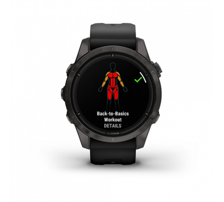 Умные часы Garmin epix Pro (Gen 2) Sapphire Edition 42мм, титановый, угольно-серый, DLC, черный ремешок