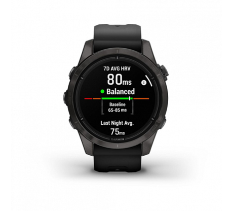 Умные часы Garmin epix Pro (Gen 2) Sapphire Edition 42мм, титановый, угольно-серый, DLC, черный ремешок
