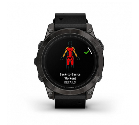 Умные часы Garmin epix Pro (Gen 2) Sapphire Edition 47мм, титановый, угольно-серый, DLC, черный кожаный ремешок