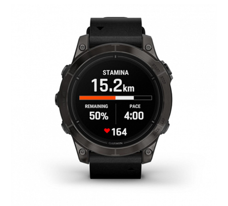 Умные часы Garmin epix Pro (Gen 2) Sapphire Edition 47мм, титановый, угольно-серый, DLC, черный кожаный ремешок