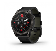 Умные часы Garmin epix Pro (Gen 2) Sapphire Edition 47мм, титановый, угольно-серый, DLC, черный кожаный ремешок