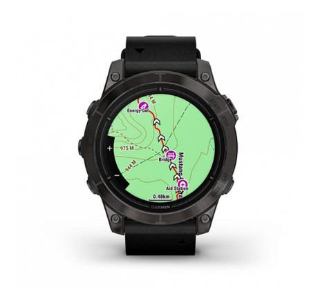 Умные часы Garmin epix Pro (Gen 2) Sapphire Edition 47мм, титановый, угольно-серый, DLC, черный кожаный ремешок