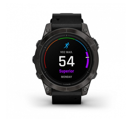 Умные часы Garmin epix Pro (Gen 2) Sapphire Edition 47мм, титановый, угольно-серый, DLC, черный кожаный ремешок