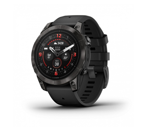 Умные часы Garmin epix Pro (Gen 2) Sapphire Edition 47мм, титановый, угольно-серый, DLC, черный ремешок