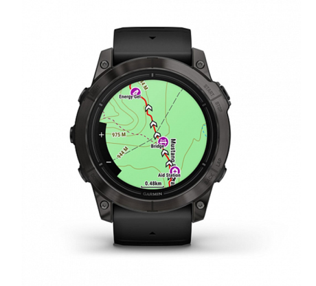Умные часы Garmin epix Pro (Gen 2) Sapphire Edition 51мм, титановый, угольно-серый, DLC, черный силиконовый ремешок