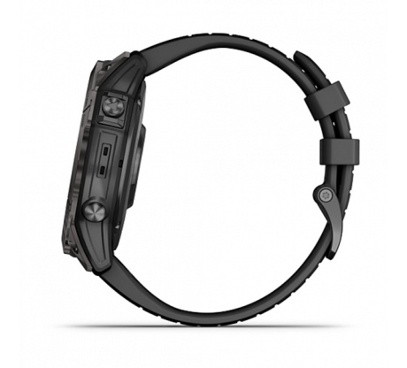 Умные часы Garmin epix Pro (Gen 2) Sapphire Edition 51мм, титановый, угольно-серый, DLC, черный силиконовый ремешок