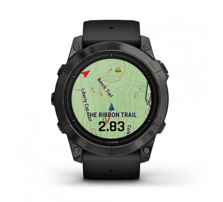 Умные часы Garmin epix Pro (Gen 2) Sapphire Edition 51мм, титановый, угольно-серый, DLC, черный силиконовый ремешок