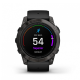 Умные часы Garmin epix Pro (Gen 2) Sapphire Edition 51мм, титановый, угольно-серый, DLC, черный силиконовый ремешок
