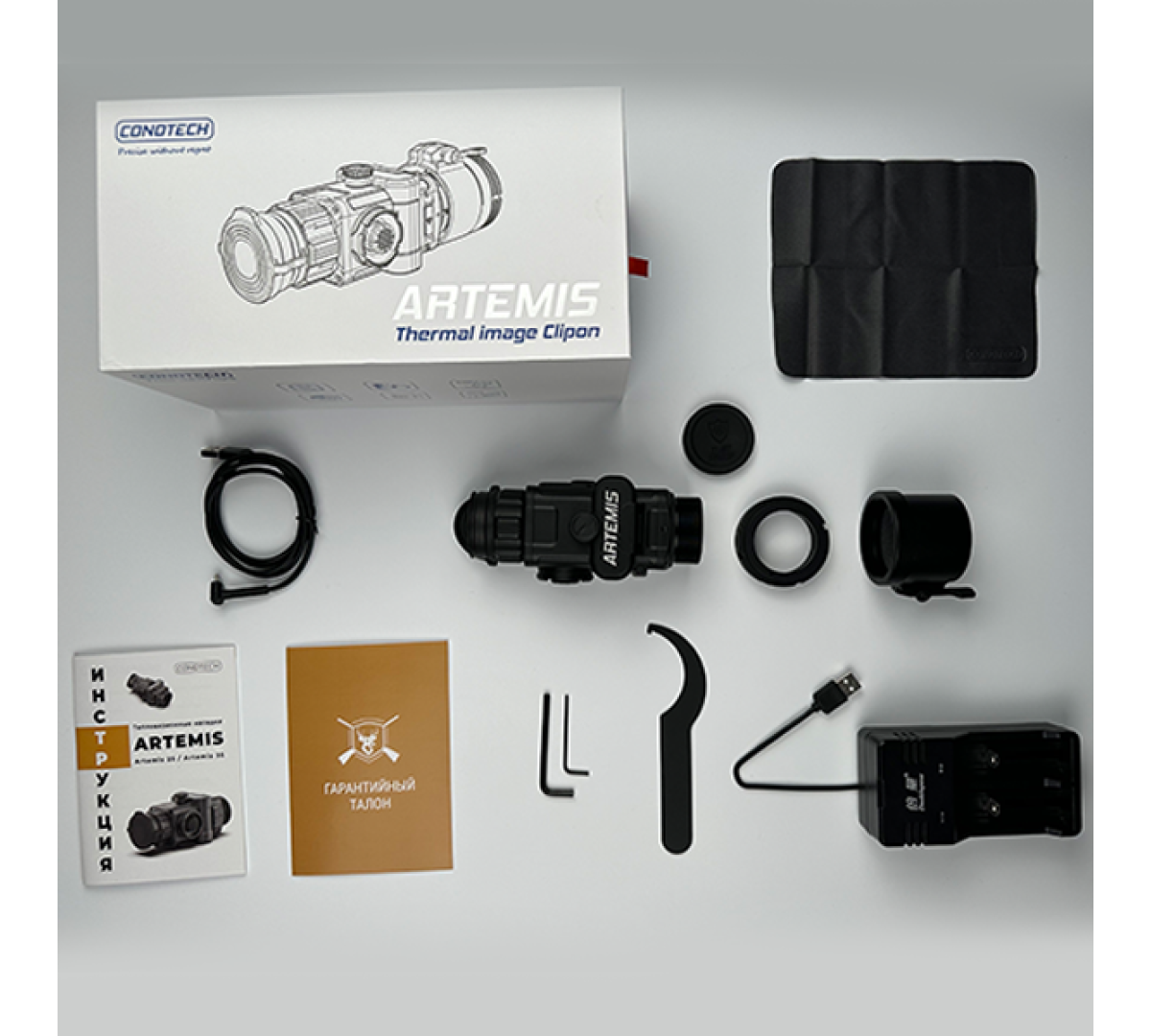 Тепловизионная насадка Conotech Artemis 25 + зажимной адаптер 50/56/62 мм