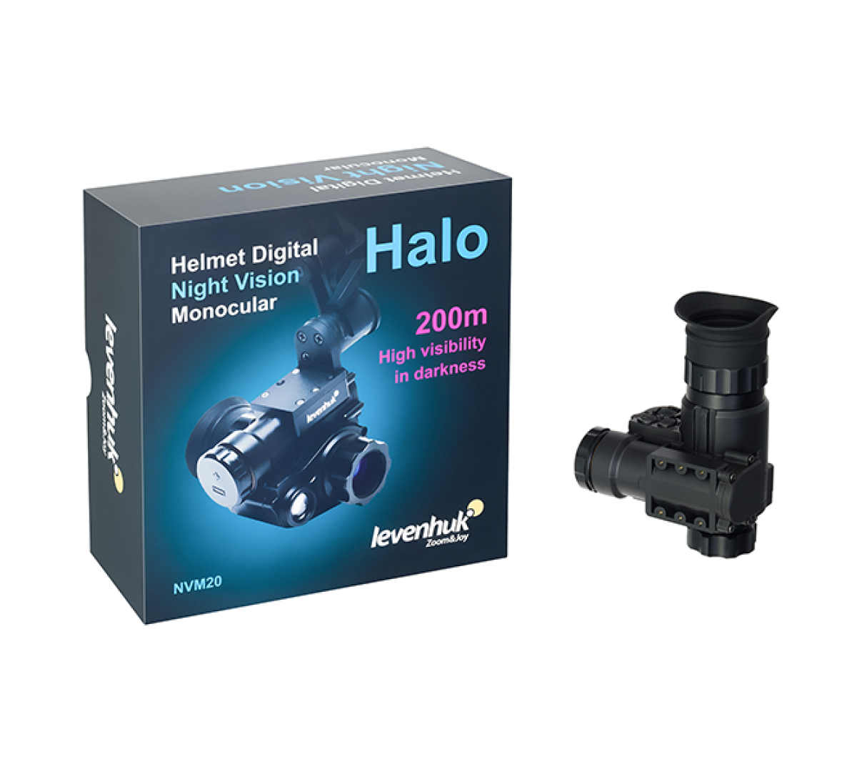 Монокуляр цифровой ночного видения Levenhuk Halo NVM20 Helmet, с креплением на шлем